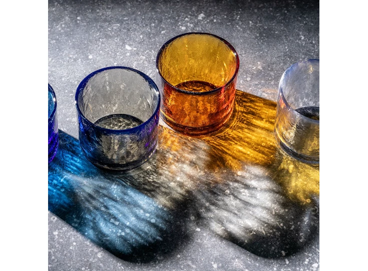 Zora glas oker 21cl - set4 sfeerbeeld