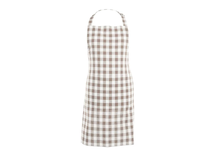 Schort Gingham taupe