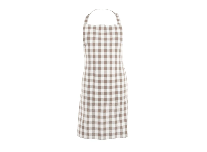 Schort Gingham taupe