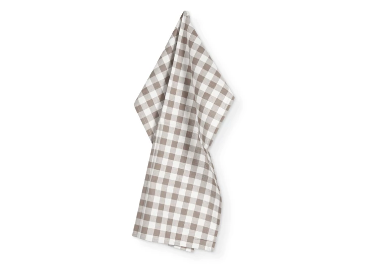 Keukenhanddoek Gingham taupe - set2