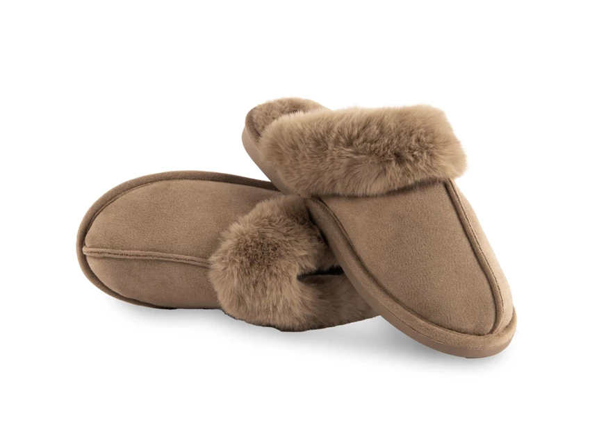 Snuggs Suede Pantoffels - 38/39 taupe