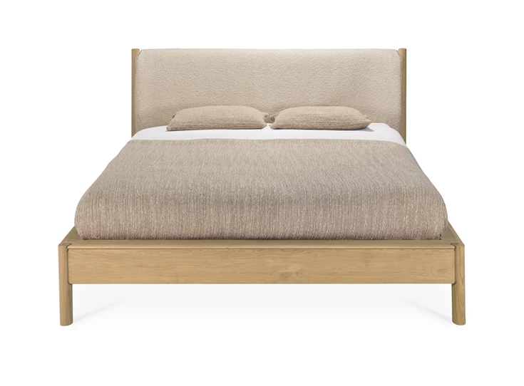Front Bedkader Oak Pi Bed Cover Cloud 52071 160x200 Ethnicraft