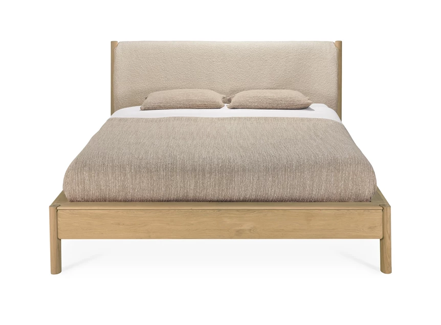 Front Bedkader Oak Pi Bed Cover Cloud 52071 160x200 Ethnicraft