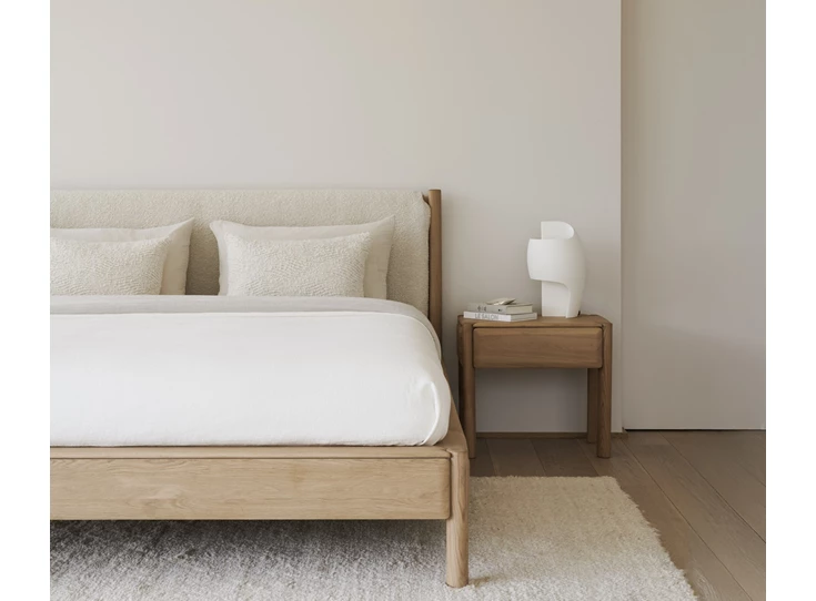 Sfeerfoto Bedkader Oak Pi Bed Cover Cloud 52071 160x200 Ethnicraft