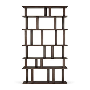 Front Boekenrek Mahogany Block Espresso Rack 35176 Ethnicraft