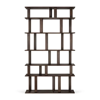 Front Boekenrek Mahogany Block Espresso Rack 35176 Ethnicraft