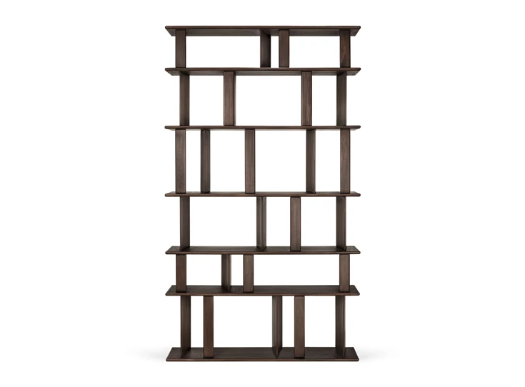 Front Boekenrek Mahogany Block Espresso Rack 35176 Ethnicraft