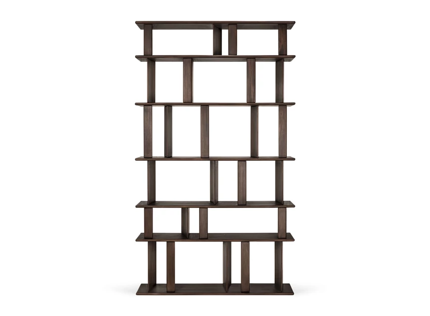 Front Boekenrek Mahogany Block Espresso Rack 35176 Ethnicraft