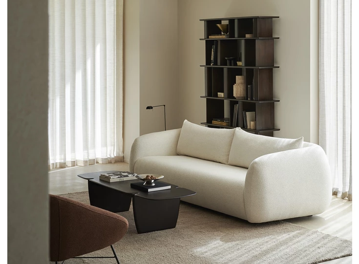 Zijkant Boekenrek Mahogany Block Espresso Rack 35176 Ethnicraft