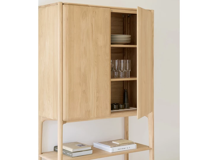Sfeer deur open Barkast Oak Pi Cupboard 51346 Ethnicraft