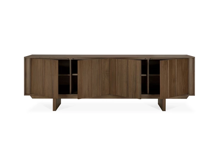 Open Dressoir Teak Pillar Wild Brown Sideboard 14323 Ethnicraft