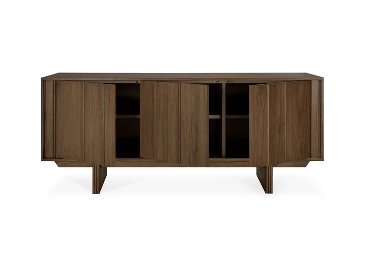 Open Dressoir Teak Pillar Wild Brown Sideboard 14322 Ethnicraft