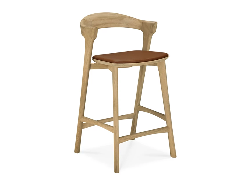 Lage barstoel Oak Bok Cognac Counter Stool 51564 Ethnicraft