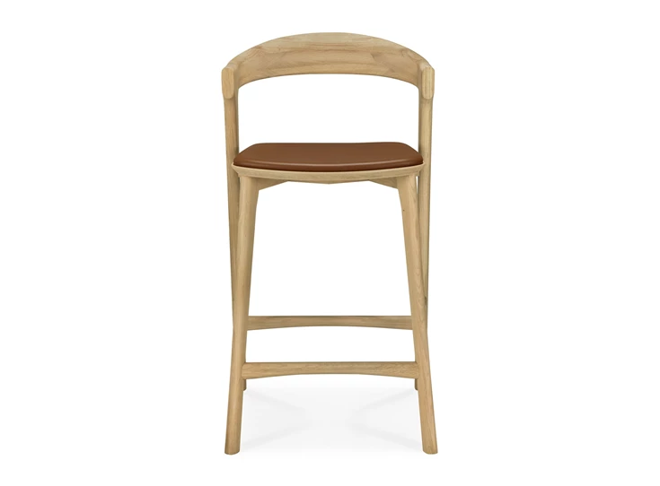 Front Lage barstoel Oak Bok Cognac Counter Stool 51564 Ethnicraft