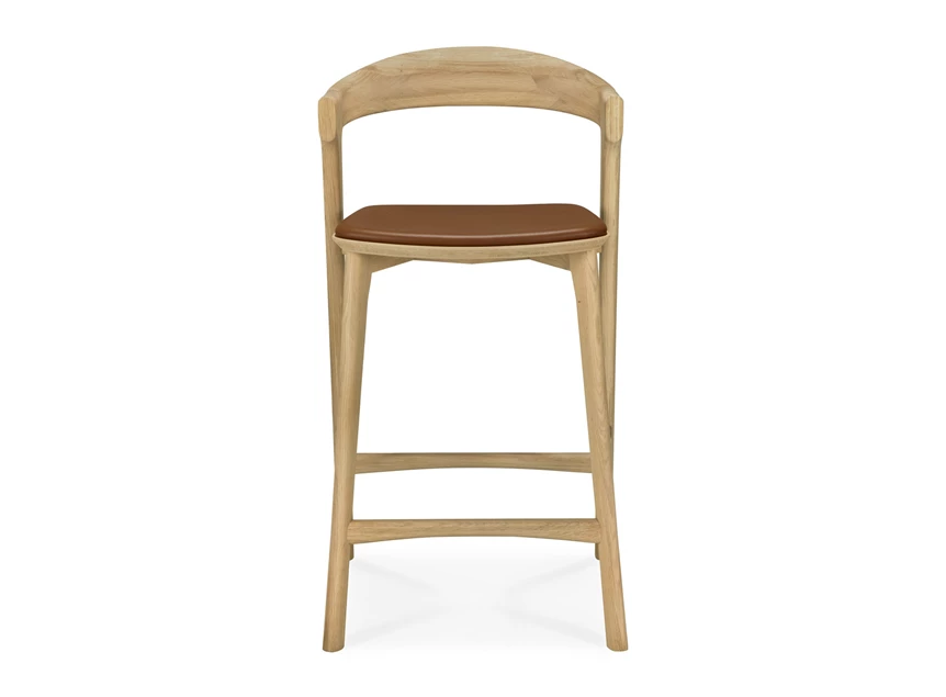Front Lage barstoel Oak Bok Cognac Counter Stool 51564 Ethnicraft