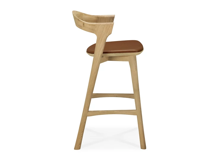 Zijde Lage barstoel Oak Bok Cognac Counter Stool 51564 Ethnicraft