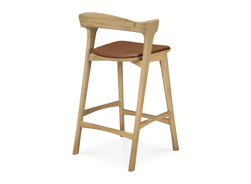 Achterkant Lage barstoel Oak Bok Cognac Counter Stool 51564 Ethnicraft