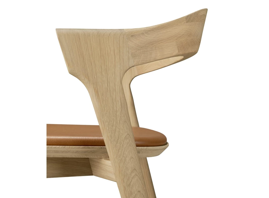 Armleuning Lage barstoel Oak Bok Cognac Counter Stool 51564 Ethnicraft