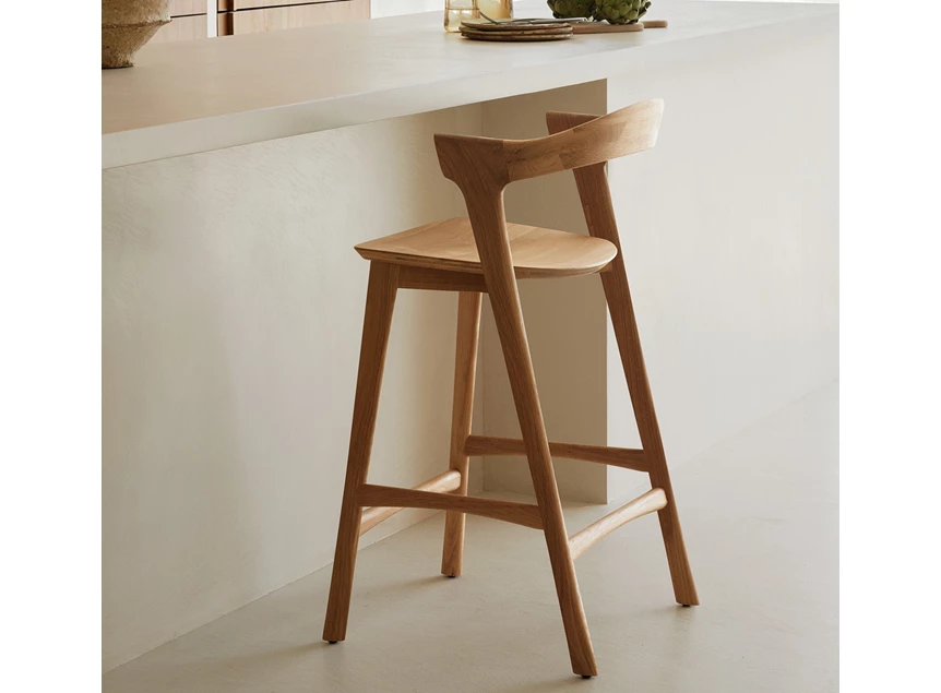 Keukeneiland Lage barstoel Oak Bok Bar Stool 51562 Ethnicraft