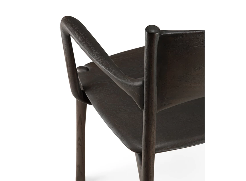 Bovenkant Armstoel Teak Pi Dark Brown Dining Chair with armrest 11575 Ethnicraft