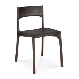 Stoel Teak Pi Dark Brown Dining Chair without armrest 11574 Ethnicraft