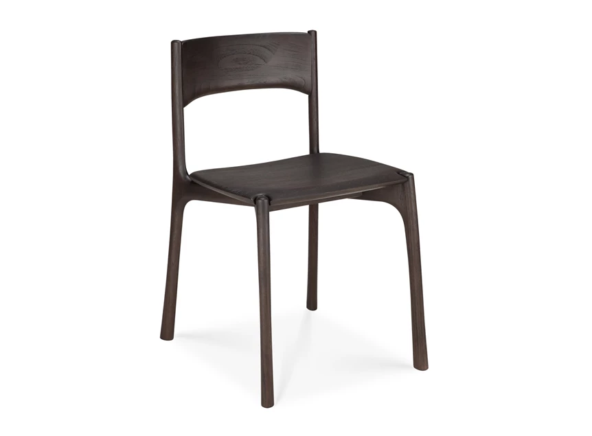 Stoel Teak Pi Dark Brown Dining Chair without armrest 11574 Ethnicraft
