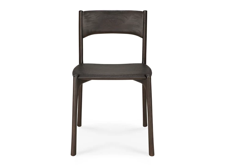 Front Stoel Teak Pi Dark Brown Dining Chair without armrest 11574 Ethnicraft