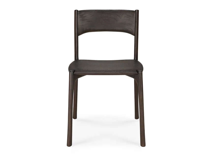 Front Stoel Teak Pi Dark Brown Dining Chair without armrest 11574 Ethnicraft