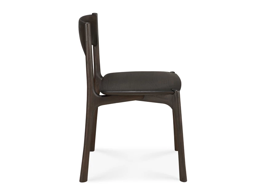 Zijkant Stoel Teak Pi Dark Brown Dining Chair without armrest 11574 Ethnicraft