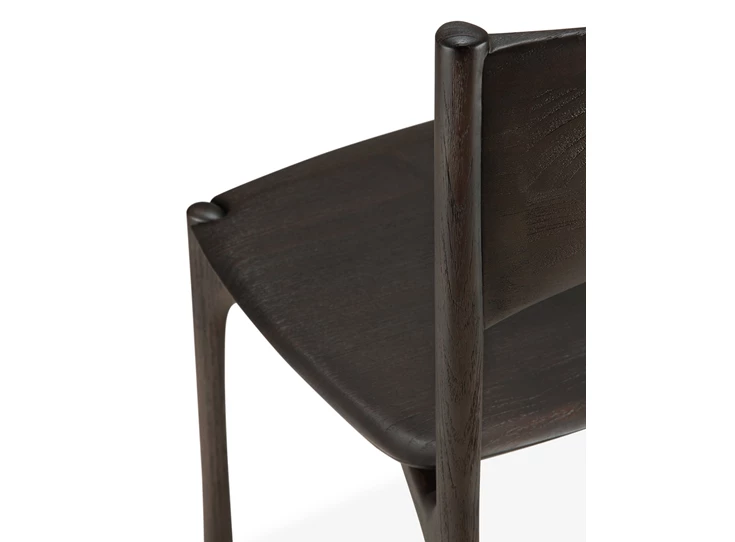 Rug Stoel Teak Pi Dark Brown Dining Chair without armrest 11574 Ethnicraft