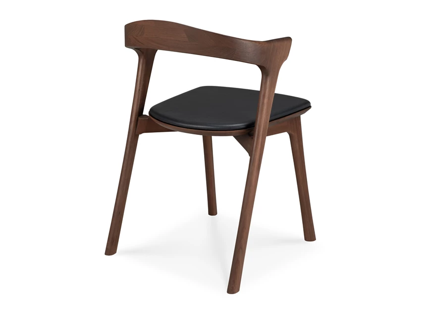 Achterkant Armstoel Teak Bok Brown Dining Chair Black Leather 10685 Ethnicraft