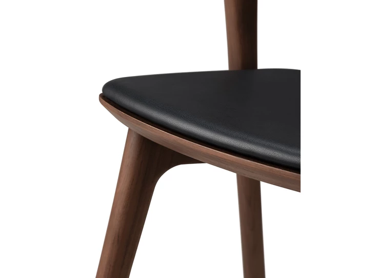 Rand Armstoel Teak Bok Brown Dining Chair Black Leather 10685 Ethnicraft
