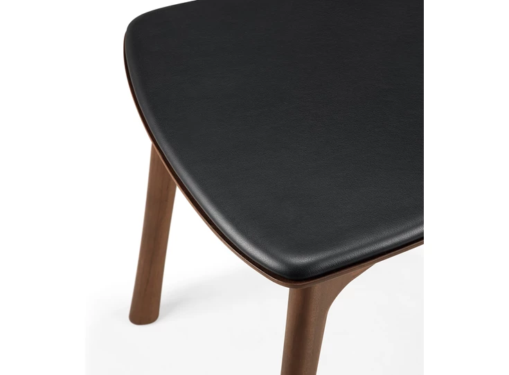 Zitting Armstoel Teak Bok Brown Dining Chair Black Leather 10685 Ethnicraft