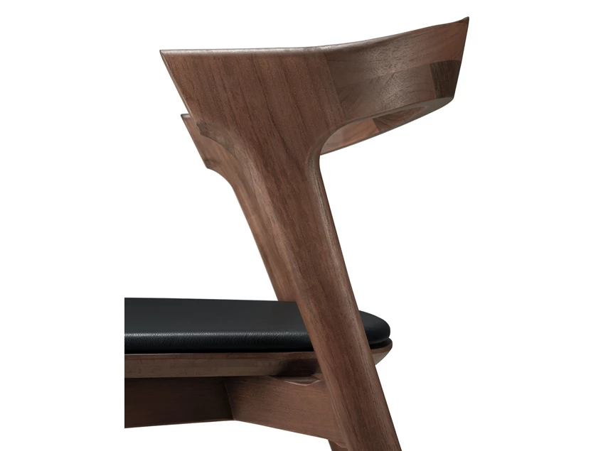 Armleuning Armstoel Teak Bok Brown Dining Chair Black Leather 10685 Ethnicraft