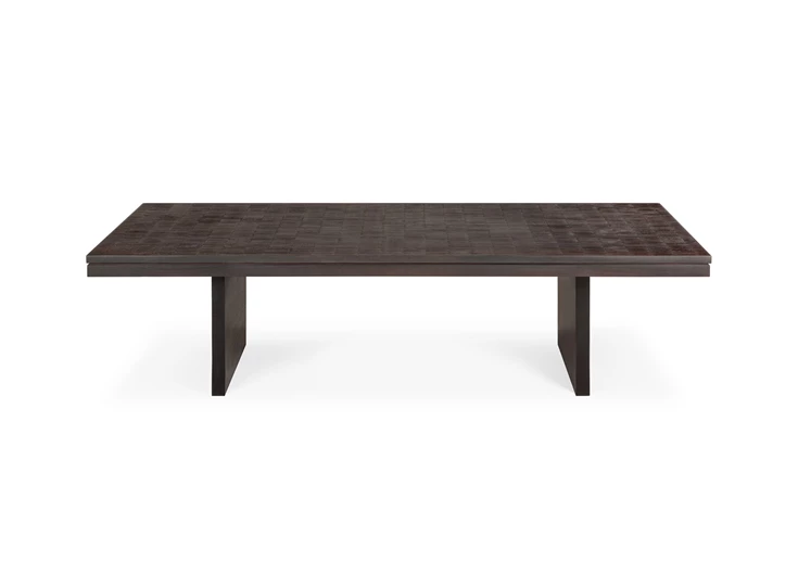 Front Salontafel Teak Grooves Off Black Coffee Table 12257 Ethnicraft