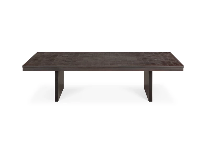 Front Salontafel Teak Grooves Off Black Coffee Table 12257 Ethnicraft