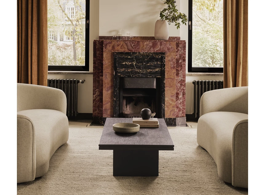 Sfeerfoto Salontafel Teak Grooves Off Black Coffee Table 12257 Ethnicraft