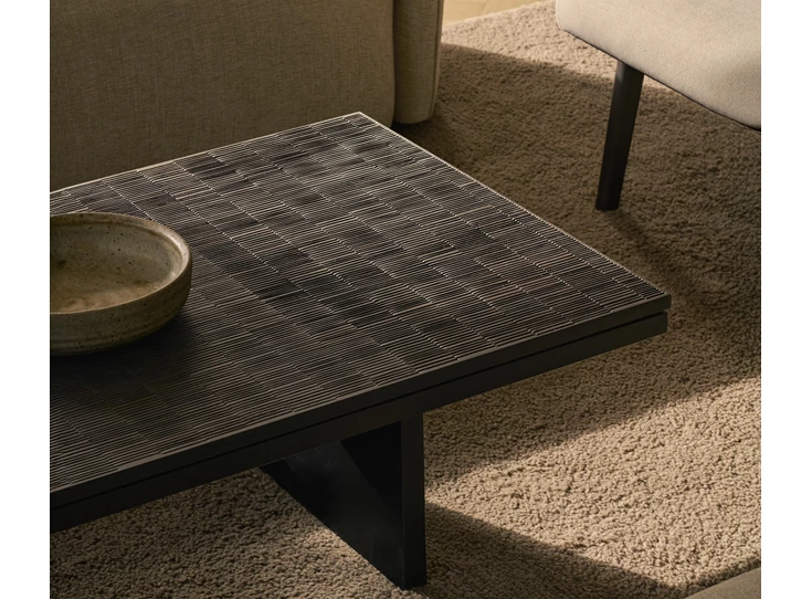 Inzoom Salontafel Teak Grooves Off Black Coffee Table 12257 Ethnicraft