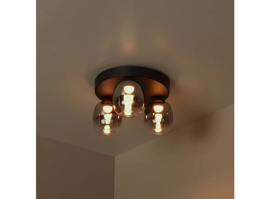 Tamino plafondlamp zwart sfeer