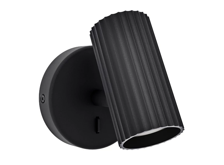 Portillo wandlamp aluminium, staal zwart