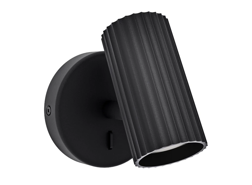 Portillo wandlamp aluminium, staal zwart