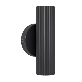 Portillo wandlamp aluminium, staal zwart