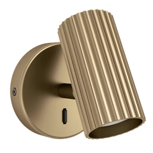 Portillo wandlamp aluminium, staal geelkoper