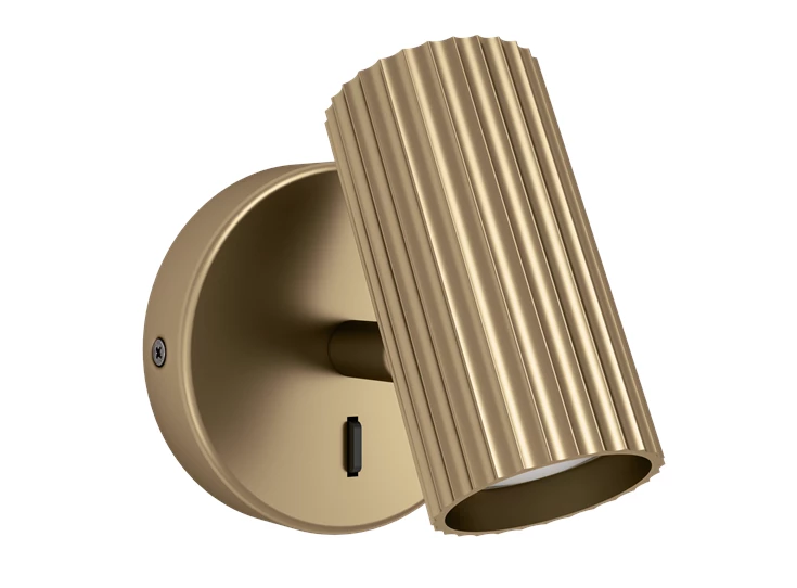 Portillo wandlamp aluminium, staal geelkoper