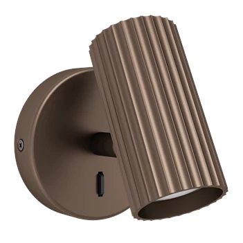 Portillo wandlamp aluminium, staal brons