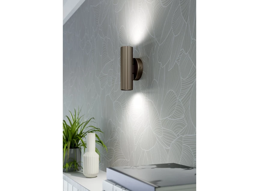 Portillo wandlamp aluminium, staal brons sfeer 200mm
