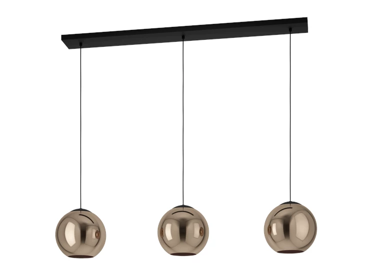 Cordoba hanglamp 3l staal zwart