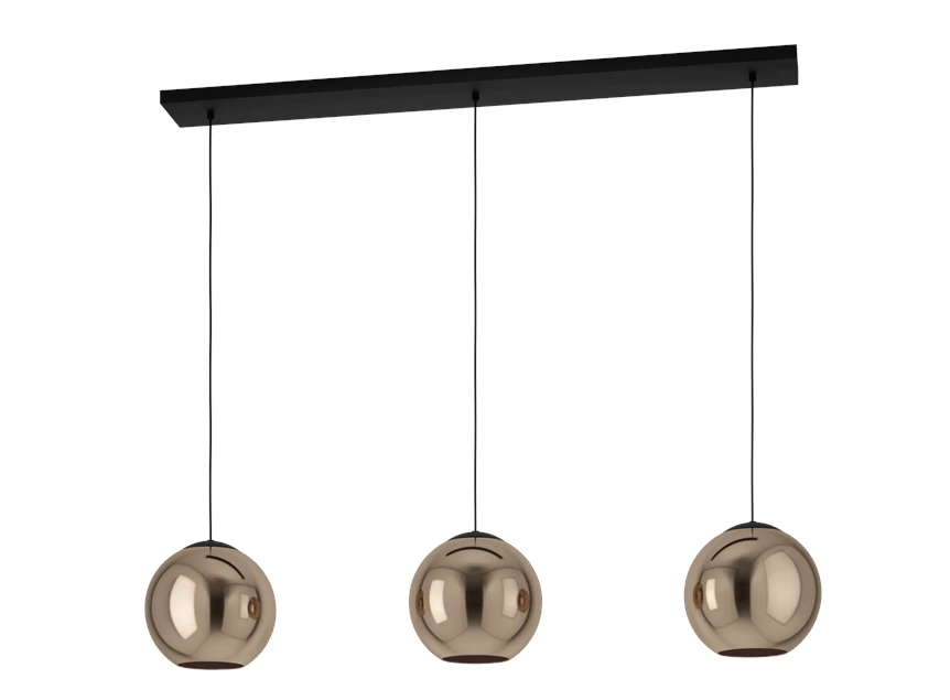 Cordoba hanglamp 3l staal zwart