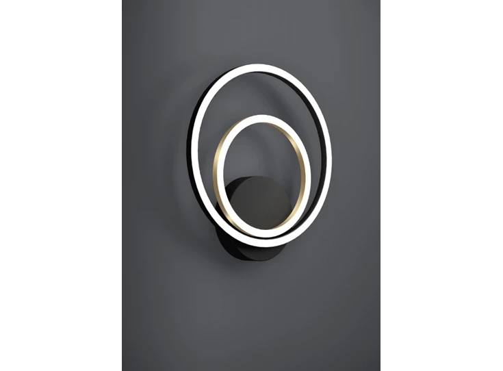 Lanacera wandlamp zwart/goud sfeer