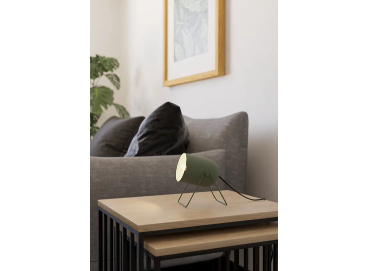 Tilston tafellamp staal groen sfeer